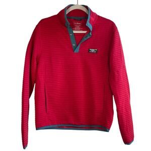 L.L. Bean Men's Slightly Fitted Red Quilted Button Pullover Size Small